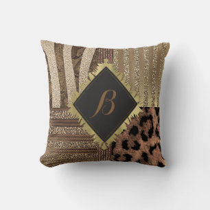 Coussin Safari Chic Jungle Glamour Moderne Félin Féminin É