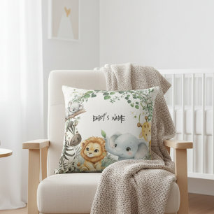 Coussin Safari d'animaux sauvages de la jungle Mignon garç