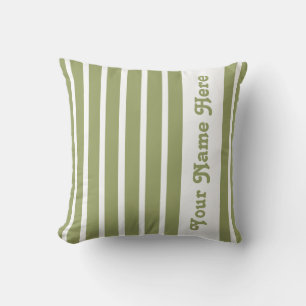 Coussin Safari Green Stripe avec nom