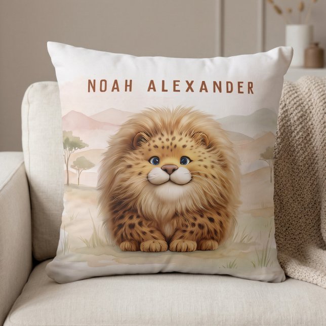 Coussin Safari Mignon Zuberi Le Léopard Doux Nom Enfants (Créateur téléchargé)