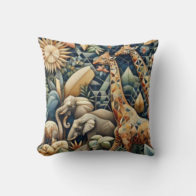 Coussin Safari Mosaic Art (Recto)