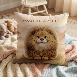 Coussin Safari Personnalisé Enfants Léopard Mignon et Doux