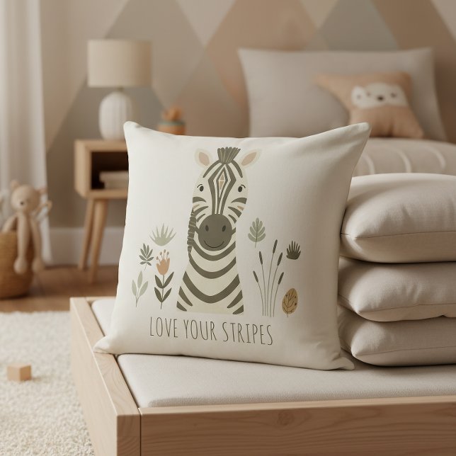 Coussin Safari Portrait Zebra Ivory ID1264 (Créateur téléchargé)