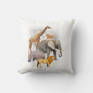 Coussin Safari Squad Africain Safari Animaux Drôle Zoo Ani