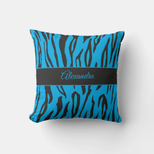 Coussin Safari thème bleu et noir poster de animal