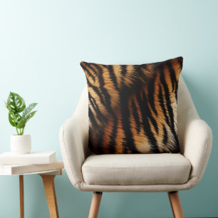 Coussin Safari Tigre noir orange