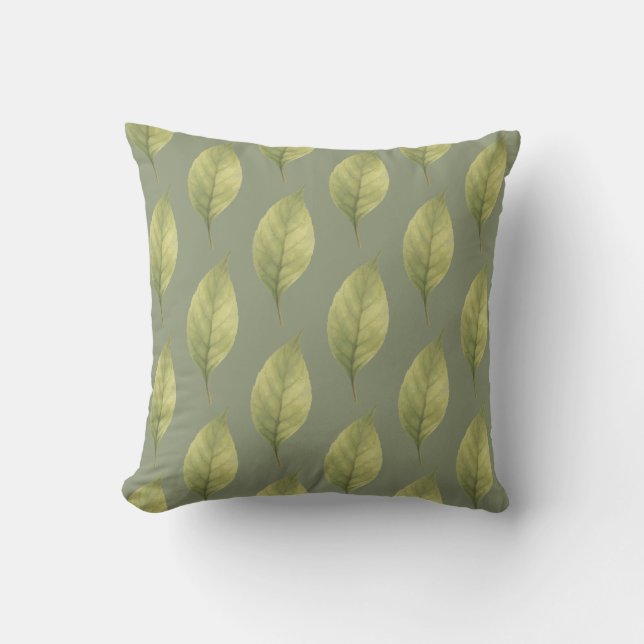 Coussin Sage aux Feuilles Murmurantes (Recto)