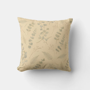 Coussin Sage Botanique Eucalyptus Fleur Pressée Minimalist