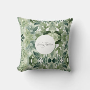 Coussin Sage Green Floral Élégant