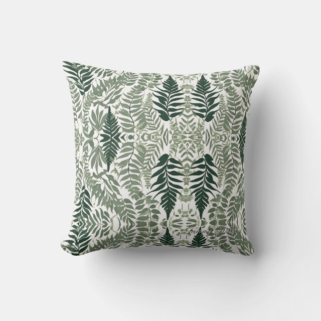 Coussin Sage Green Floral Élégant (Recto)