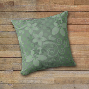 Coussin Sage Green Floral Swirl
