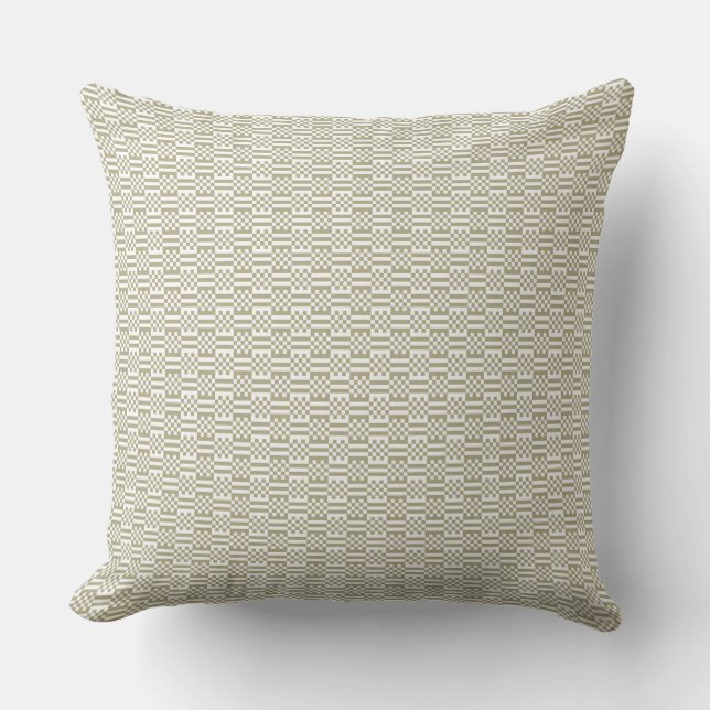 Coussin Sage Green Geometric Minimalist Throw Pillow (Recto)