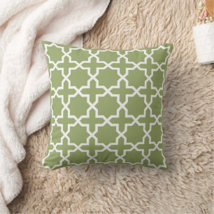 Coussin Sage Green HUGHT STAR Motif marocain