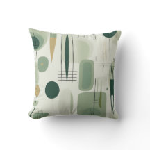 Sage Green Mid Century Moderne Abstrait