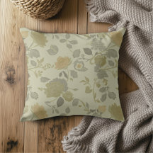 Sage Green Olive Gold Gray Modern Farmhouse Floral