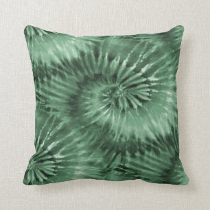 Coussin Sage Green Tie Dye Starburst Spiral Retro