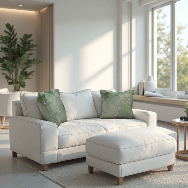 Coussin Sage Lace Lichen Abstrait - biologique moderne (Sage Lace Lichen Pillow: Cozy Organic Modern Accent with Ethereal Botanical Textures.)