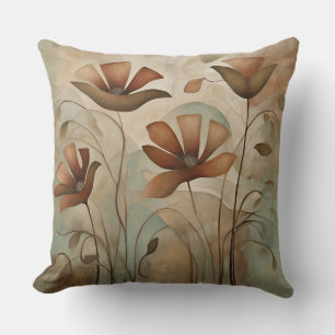 Coussin Sage Rust Décoratif Floral