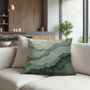Coussin Sage Stratifié Abstrait - biologique moderne