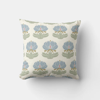 Coussin Sage vert bleu poussiéreux Florales Classiques sur