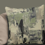 Coussin Sage Vert & Noir Artistique Abstrait<br><div class="desc">L'oreiller élégant à jetons présente une peinture artistique abstraite dans une palette de couleur vert et noir sage avec des accents de sable et d'olivier. Un design artistique abstrait de peinture construit sur des combinaisons de texture de peinture en couches, ce qui donne un intéressant motif de peinture abstrait. Les...</div>