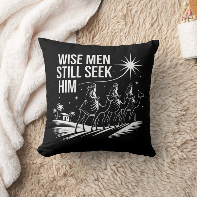 Coussin Sages cherchent encore Lui Noël chrétien Jésus (Couverture)