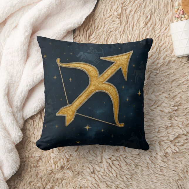 Coussin Sagittaire Cosmique Archer Or Chimeur Zodiac (Couverture)