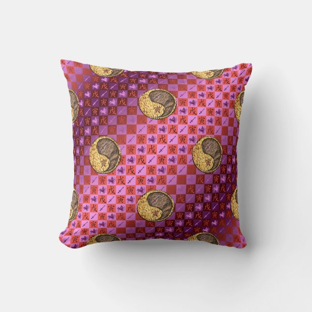 Coussin Sagittaire & Tigre de Terre (Recto)