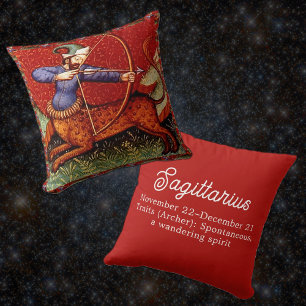 Coussin Sagittarius Horoscope Zodiac Oeuvre médiévale
