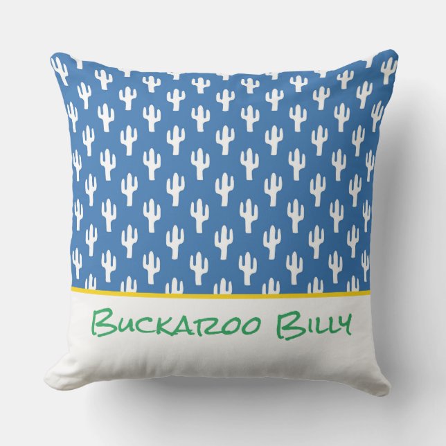 Coussin Saguaro Cactus Moderne Nom du désert Sud-ouest Amu (Recto)