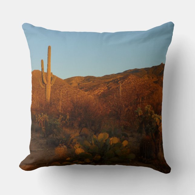 Coussin Saguaro Sunset I Arizona Désert Paysage (Recto)