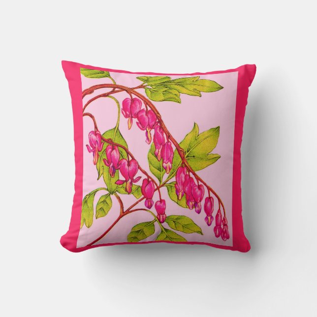 Coussin saigner les coeurs fleurs imprimer (Recto)