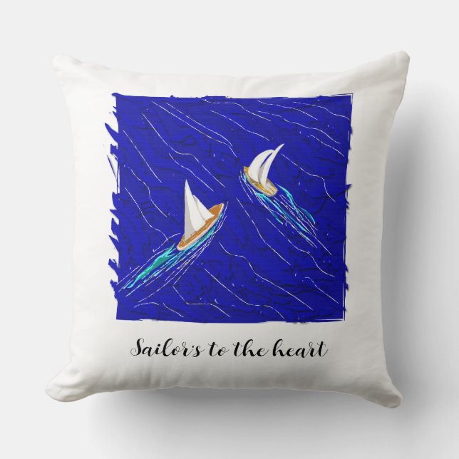 Coussin Sailor est au coeur (Recto)