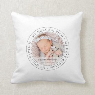 Coussin Saint Baptême Cadre simple Photo personnalisée mod