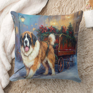 Coussin Saint Bernard Christmas Festive
