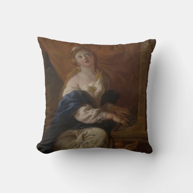 Coussin Saint Cecilia | c.1700 (huile sur le papier) (Recto)