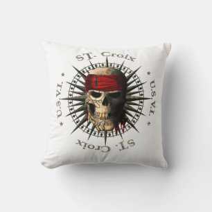 Coussin Saint Croix USVI Pirate Skull