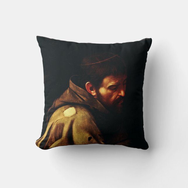 Coussin Saint François d'Assise par Caravaggio (Recto)
