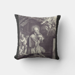 Coussin Saint François de Sales Art en noir et blanc