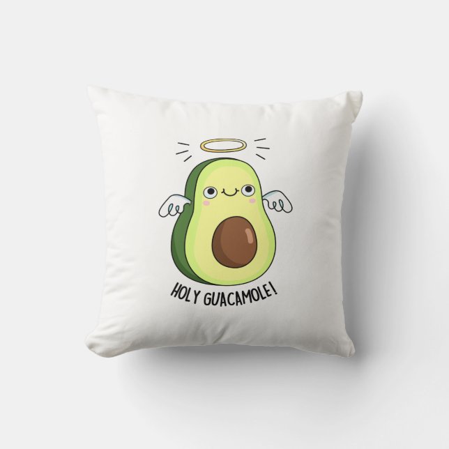 Coussin Saint Guacamole Drôle Goody Avocado Pun (Recto)