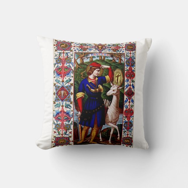 Coussin Saint Hubert de Liège avec le cerf  (Recto)