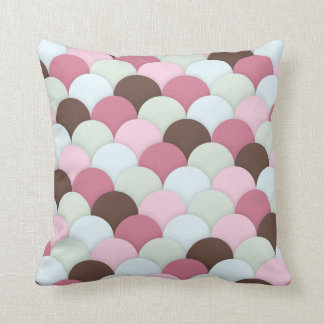 Coussin Saint Jacques rose et Brown