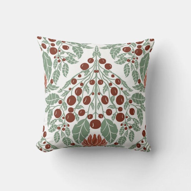 Coussin Saint-Jacques Vintage-botanique Art nouveau (Recto)
