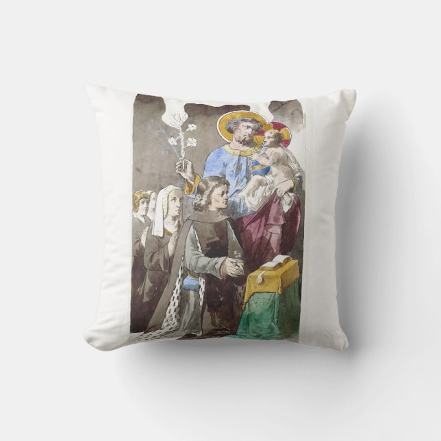 Coussin Saint Joseph patron de l'Église universelle (Recto)