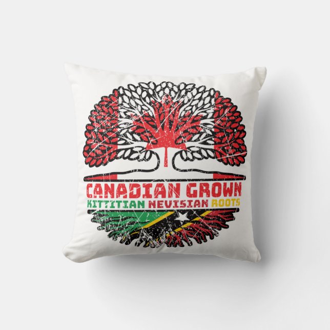 Coussin Saint-Kitts-et-Nevis Kittitian Nevisian Canadien (Recto)