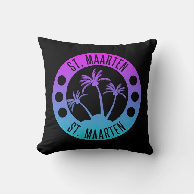 Coussin Saint-Martin Blue Gradient Sint Martin (Recto)