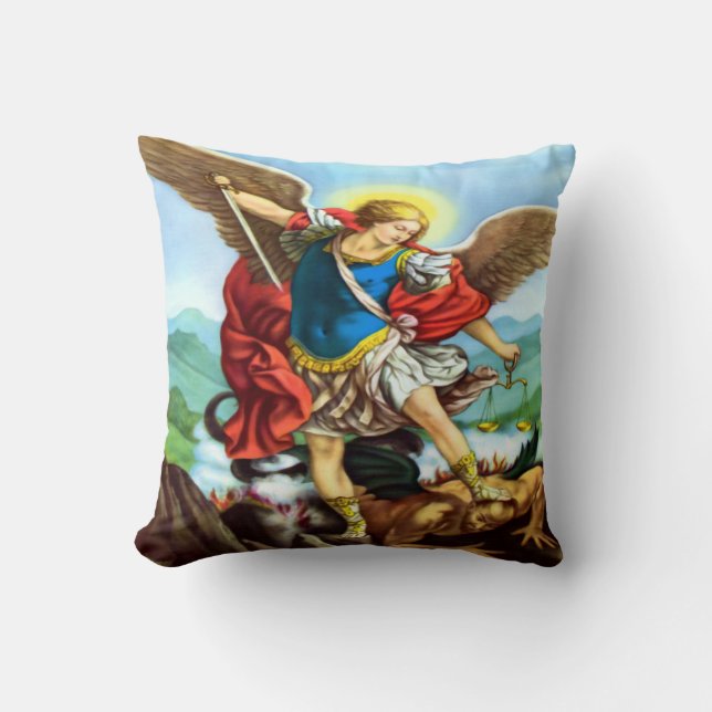 Coussin Saint Michael l'Archange Jeu d'Oreiller (Recto)
