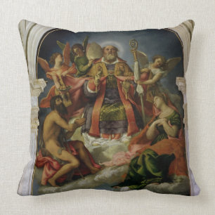 Coussin Saint-Nicolas dans la gloire avec des saints