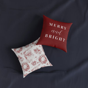 Coussin Saint Nicolas Découpage Pays Français Toile Rouge