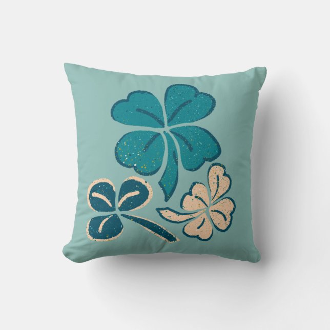 Coussin Saint Patrick`s day Clover Shamrock Dessin (Recto)